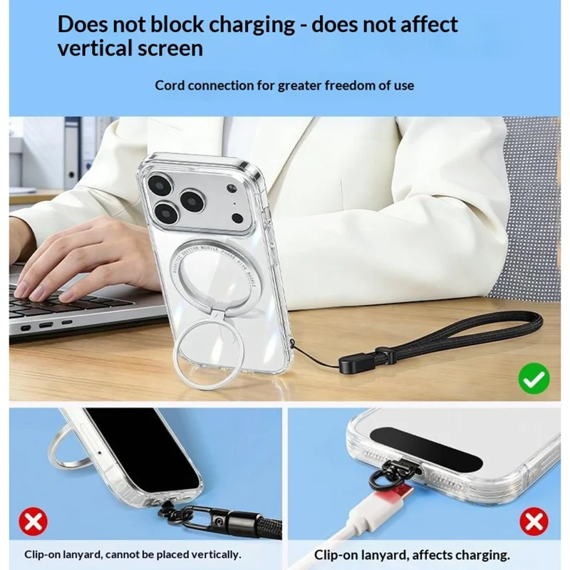 30cm Safety Hand Lanyard Phone Rope Self-Locking Adjustable Anti-Loss Camera Wrist Strap, Diameter: 6mm - Black