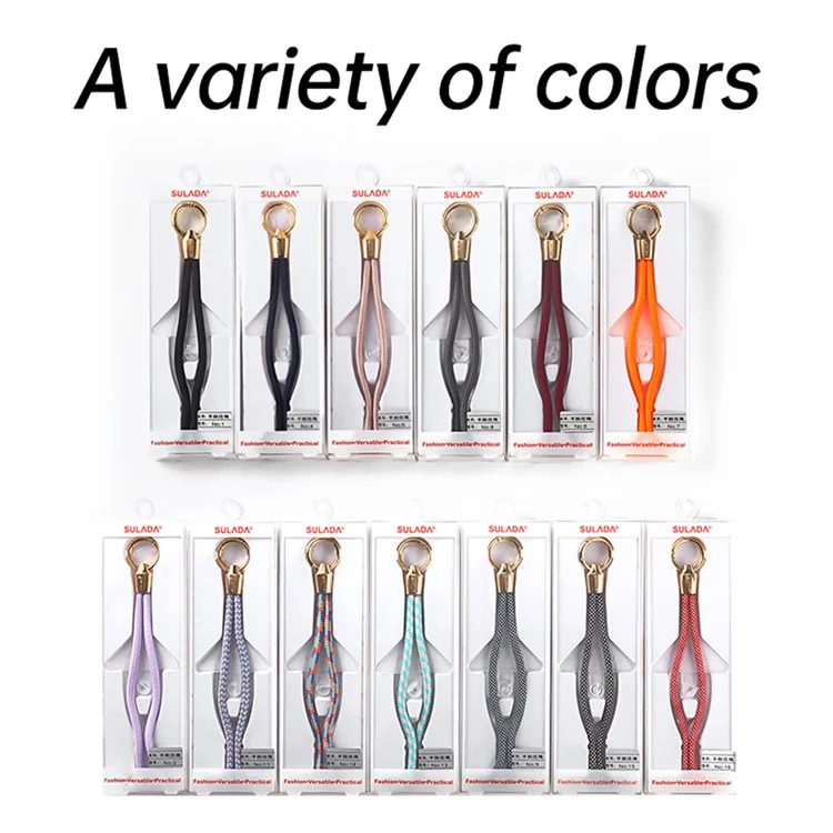 SULADA Cell Phone Lanyard Nylon Phone Tether Safety Strap Smartphone Wrist Strap with Key Chain Holder / Patch, Short Style - 2