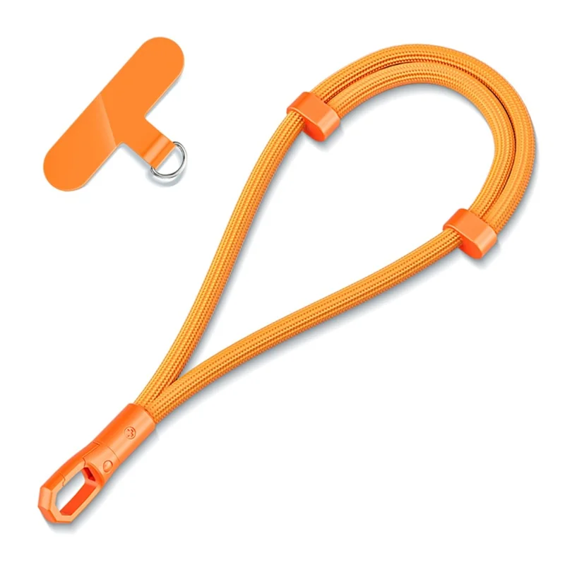 CT-46 23cm Phone Lanyard Woven Polyester Adjustable Length Anti-Loss Hand Strap, Diameter: 6mm - Orange