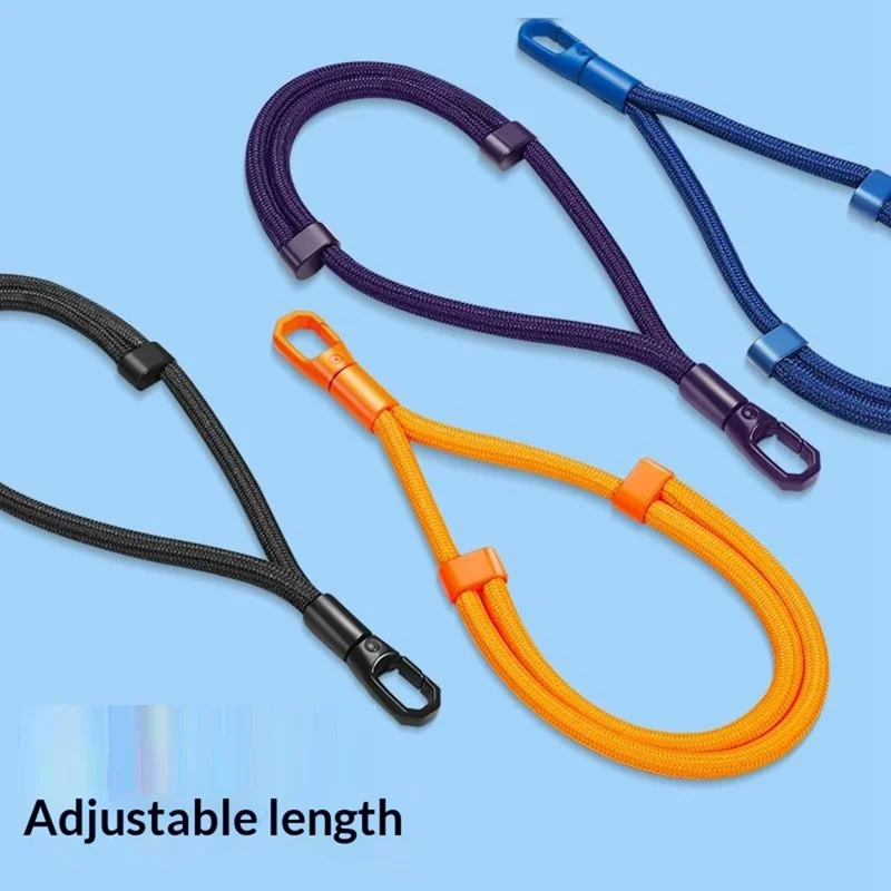 CT-46 23cm Phone Lanyard Woven Polyester Adjustable Length Anti-Loss Hand Strap, Diameter: 6mm - Orange