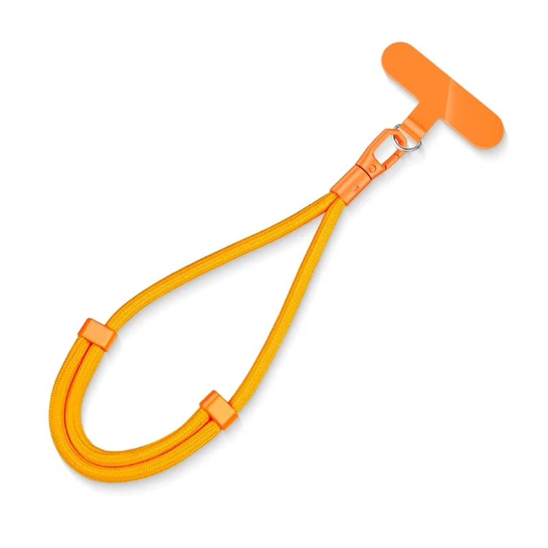 CT-46 23cm Phone Lanyard Woven Polyester Adjustable Length Anti-Loss Hand Strap, Diameter: 6mm - Orange
