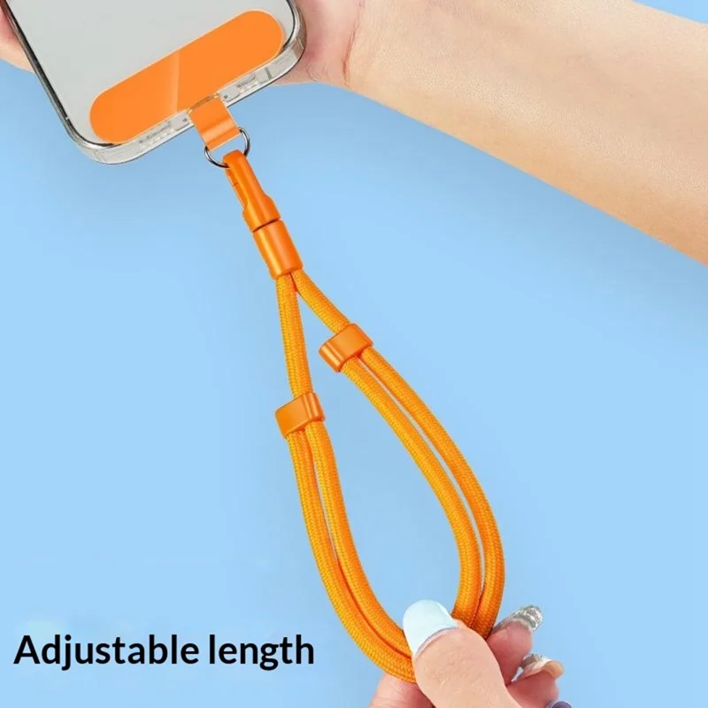 CT-46 23cm Phone Lanyard Woven Polyester Adjustable Length Anti-Loss Hand Strap, Diameter: 6mm - Orange
