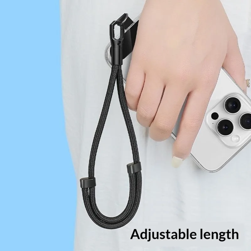 CT-46 23cm Phone Lanyard Woven Polyester Adjustable Length Anti-Loss Hand Strap, Diameter: 6mm - Orange
