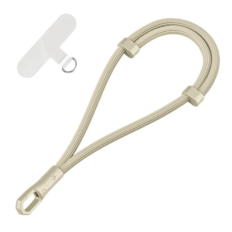 CT-46 23cm Phone Lanyard Woven Polyester Adjustable Length Anti-Loss Hand Strap, Diameter: 6mm - Light Camel