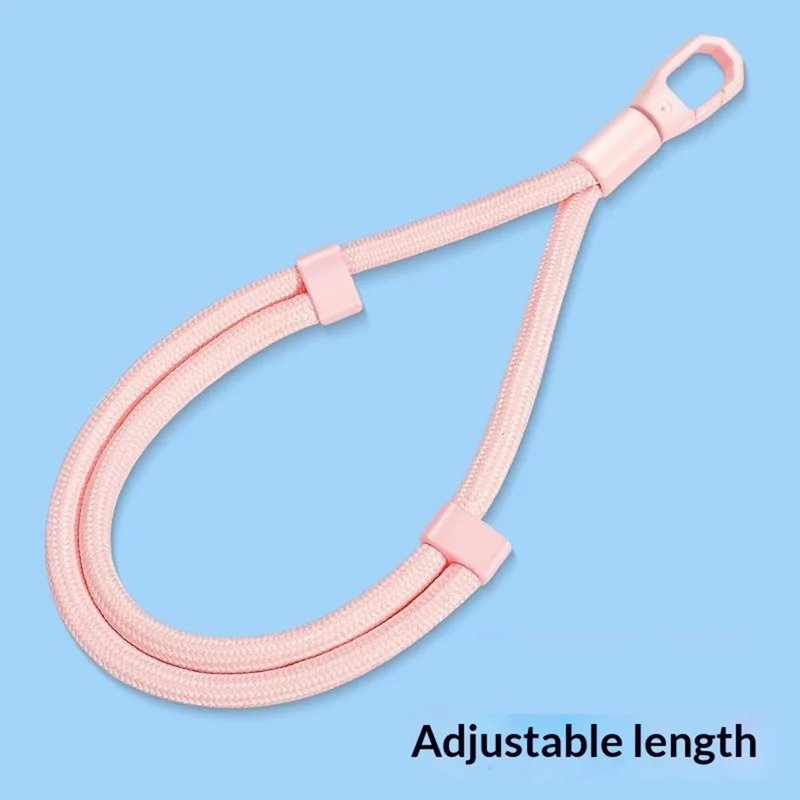 CT-46 23cm Phone Lanyard Woven Polyester Adjustable Length Anti-Loss Hand Strap, Diameter: 6mm - Light Camel