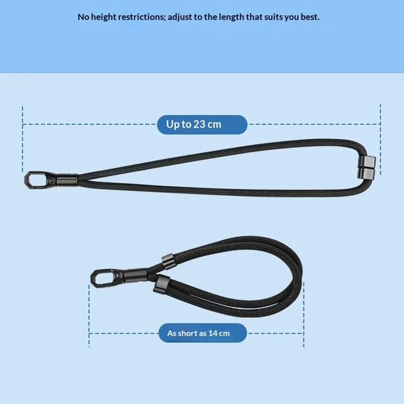 CT-46 23cm Phone Lanyard Woven Polyester Adjustable Length Anti-Loss Hand Strap, Diameter: 6mm - Light Camel