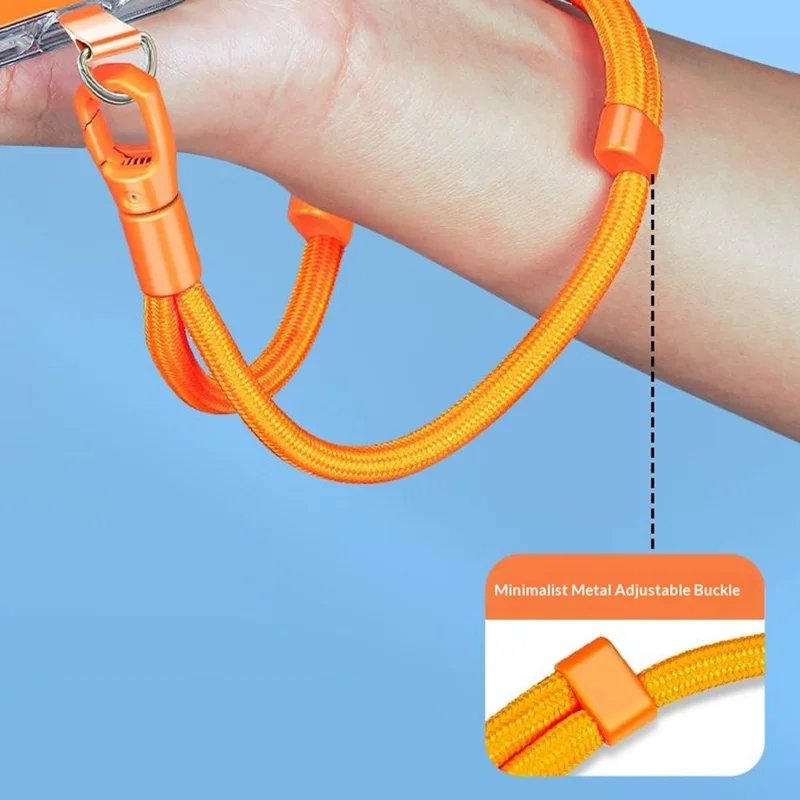 CT-46 23cm Phone Lanyard Woven Polyester Adjustable Length Anti-Loss Hand Strap, Diameter: 6mm - Light Camel