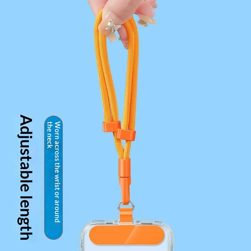 CT-46 23cm Phone Lanyard Woven Polyester Adjustable Length Anti-Loss Hand Strap, Diameter: 6mm - Light Camel