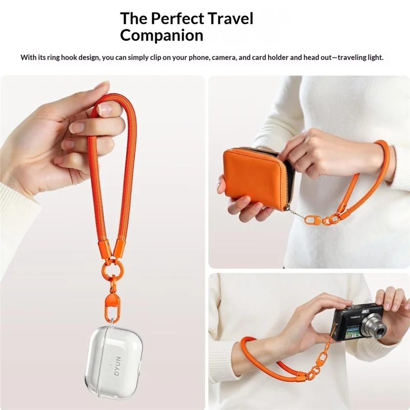 CT-91 30cm Phone Lanyard 360° Swivel Hand Strap Polyester Rope, Thickness: 7mm - Dark Purple
