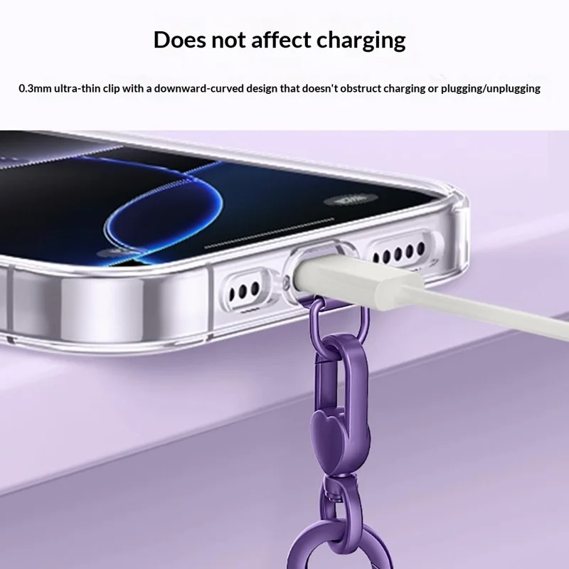 CT-91 30cm Phone Lanyard 360° Swivel Hand Strap Polyester Rope, Thickness: 7mm - Dark Purple