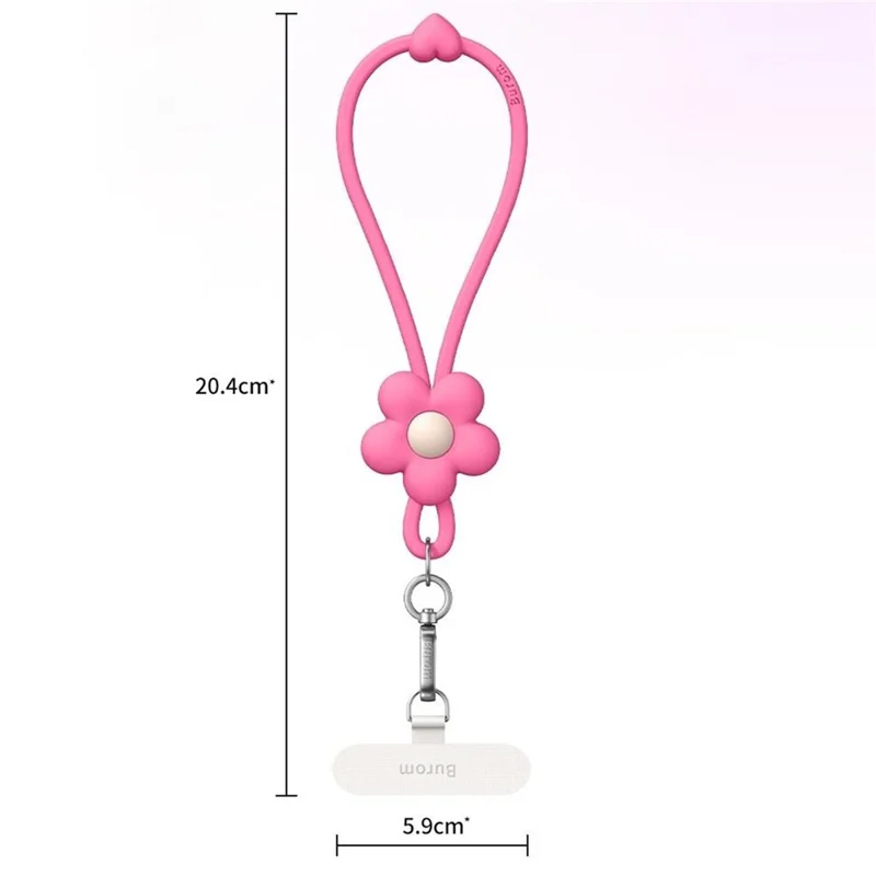 20.4cm Adjustable Flower-Patterned Wrist Strap Liquid Silicone Phone Lanyard with Tether Tab - Mambo Green