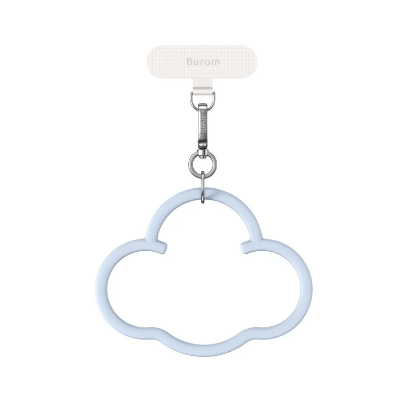 Cloud Pattern Liquid Silicone Phone Wrist Strap Loop Anti-Drop Lanyard with Tether Tab - Baby Blue