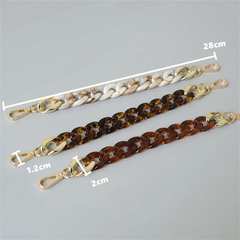 28cm Acrylic Cellphone Chain Strap Handbag DIY Chain Accessories Purse Clutches Handles - Beige