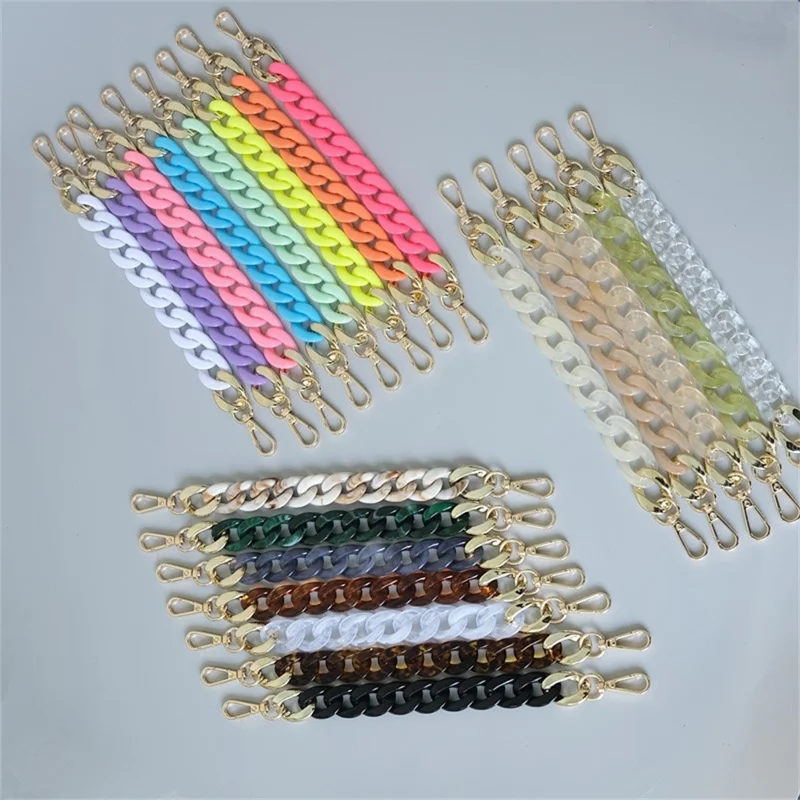 28cm Acrylic Cellphone Chain Strap Handbag DIY Chain Accessories Purse Clutches Handles - Beige