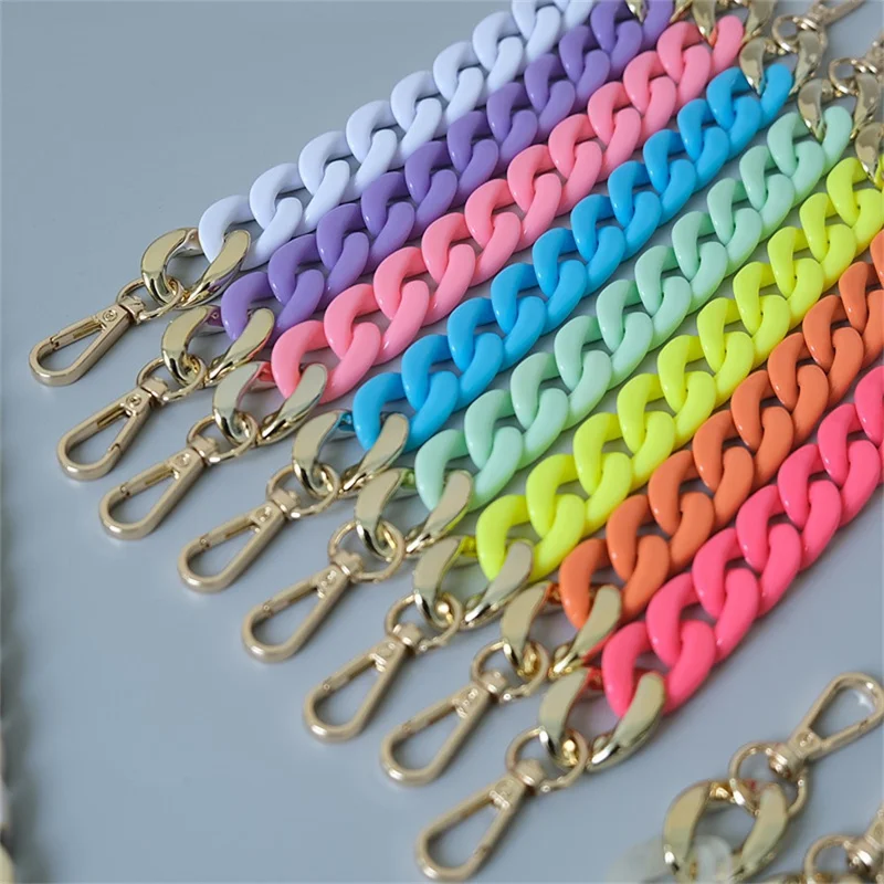 28cm Acrylic Cellphone Chain Strap Handbag DIY Chain Accessories Purse Clutches Handles - Beige