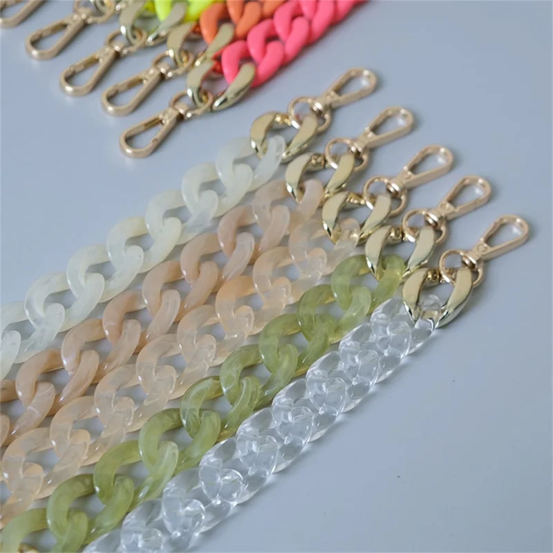 28cm Acrylic Cellphone Chain Strap Handbag DIY Chain Accessories Purse Clutches Handles - Beige