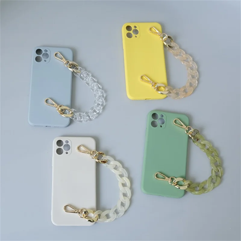 28cm Acrylic Cellphone Chain Strap Handbag DIY Chain Accessories Purse Clutches Handles - Beige