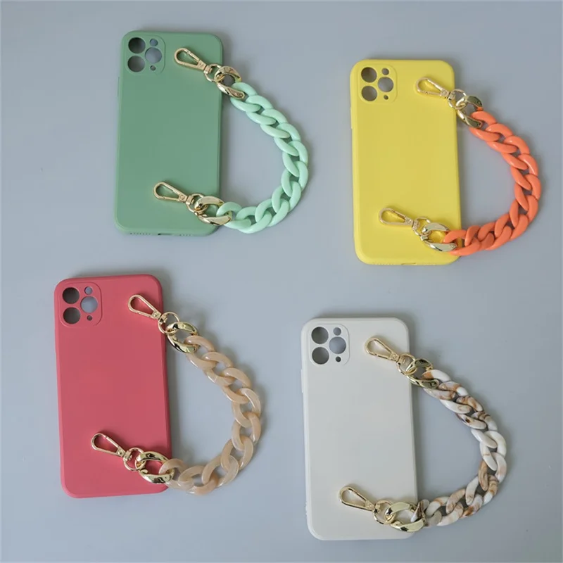 28cm Acrylic Cellphone Chain Strap Handbag DIY Chain Accessories Purse Clutches Handles - Beige