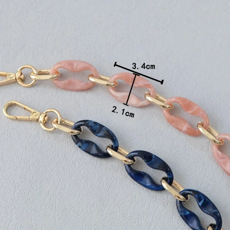 46cm Acrylic Chain Bag Strap Phone Charm Handbag Purse Clutches Handles with Detachable Spring Clips - Beige