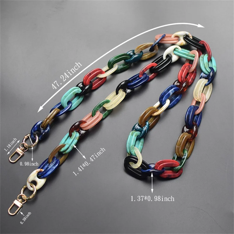 120cm Acrylic Bag Straps Chains Phone Charms Purse Bag Handle Shoulder Lanyard Replacement with Buckle -  B302-A