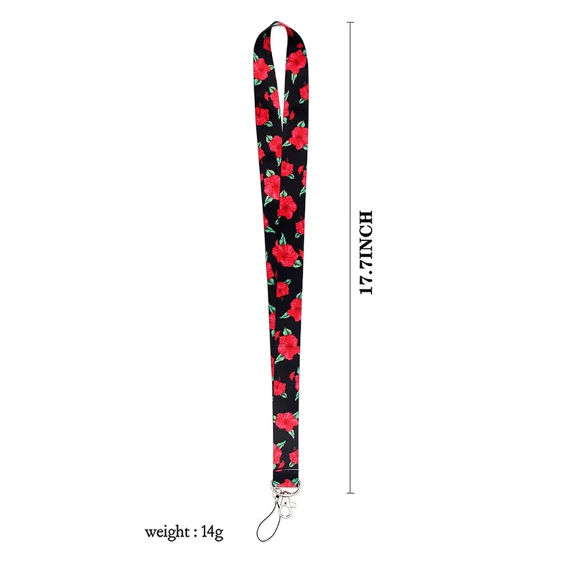 Flower Pattern Phone Lanyard Nylon Strap Keychain ID Holder Keyring for Phones Bags Keys - AL4057