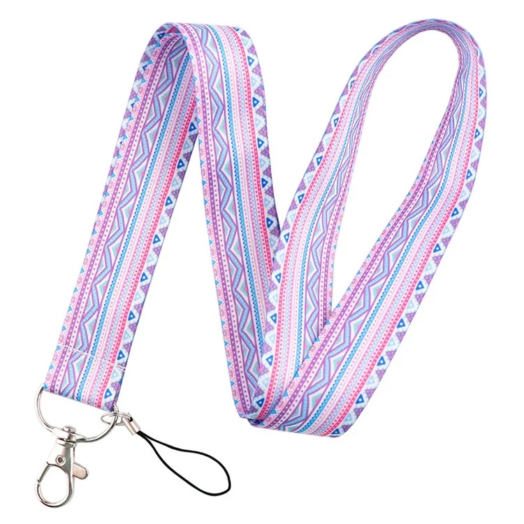 Phone Lanyard Universal Neck Strap Nylon Bohemian Style Key Chain Holder for Phone Case ID Badges - AL416-23