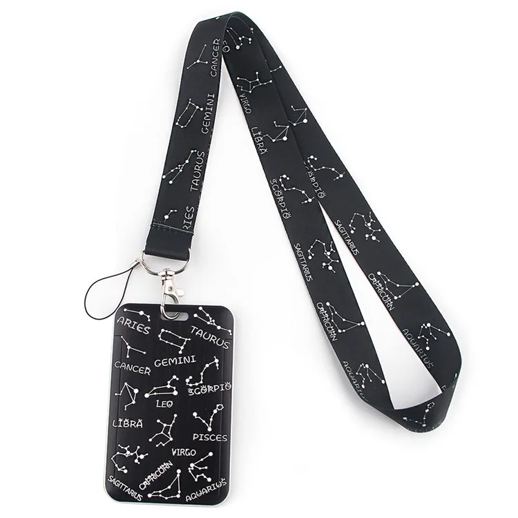 Phone Lanyard with Badge Holder Moon Planet Astronauts Keychain Neck Lanyard Strap ID Holder - AL872-13