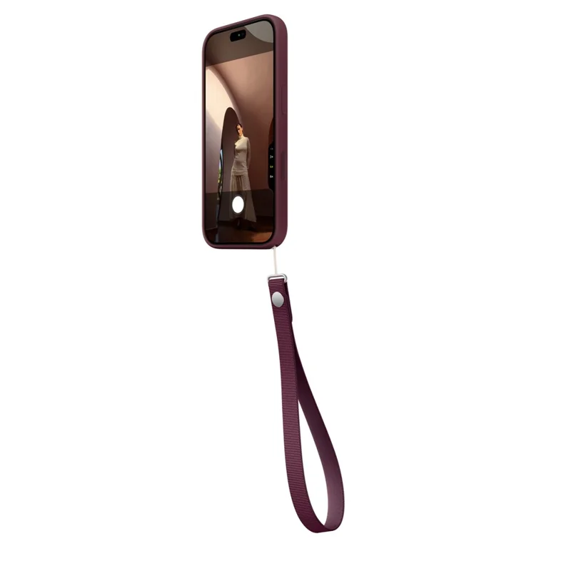 Adjustable Phone Wrist Strap Braided Universal Anti Drop Anti Loss Phone Lanyard - Wine Red
