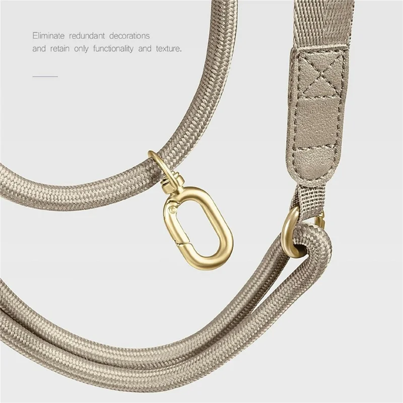 130cm Crossbody Phone Lanyard Wide Flat Gold Hardware Adjustable Neck Strap with Tether Tab - Light Camel