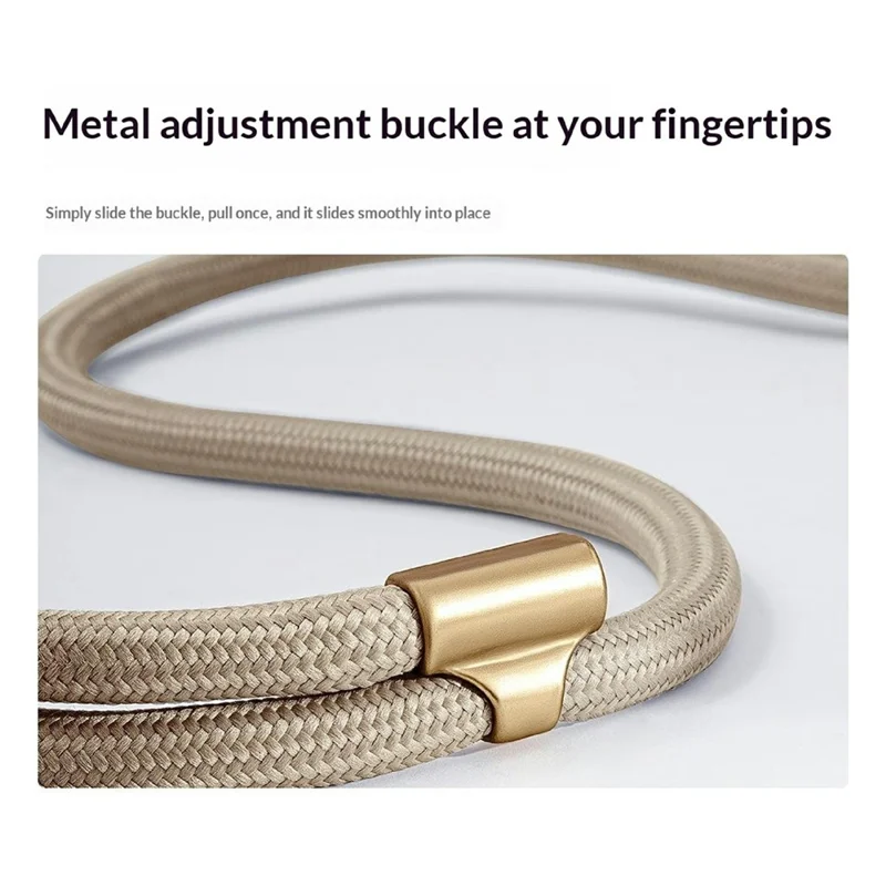 130cm Crossbody Phone Lanyard Wide Flat Gold Hardware Adjustable Neck Strap with Tether Tab - Light Camel
