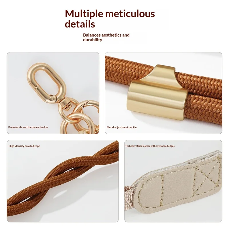 150cm 4 in 1 Phone Lanyard Wide Flat Band Pattern Printing Crossbody Neck Strap with Tether Tab - Black+Grey
