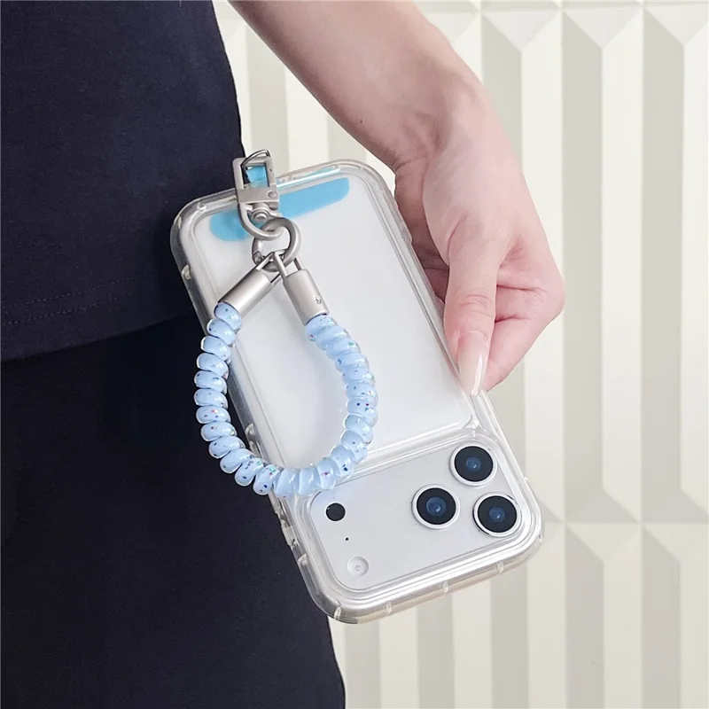 Elastic 18cm Short Phone Strap Anti Theft Keychain Lanyard with Tether Tab - Red