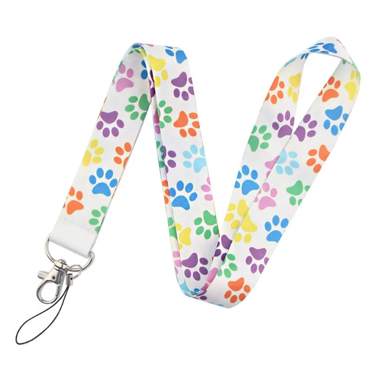 Cell Phone Lanyard Dog Paws Pattern Nylon Neck Hanging Shoulder Strap for Phone Cases, ID Badges, Cameras - AL3197