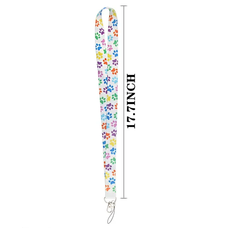 Cell Phone Lanyard Dog Paws Pattern Nylon Neck Hanging Shoulder Strap for Phone Cases, ID Badges, Cameras - AL3197