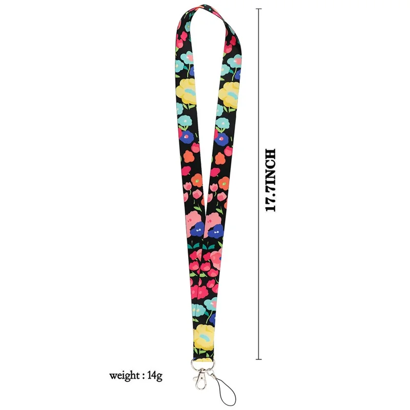 Flower Pattern Mobile Phone Nylon Anti-lost Lanyard Camera Cellphone Name Tag Neck Strap - AL908-2
