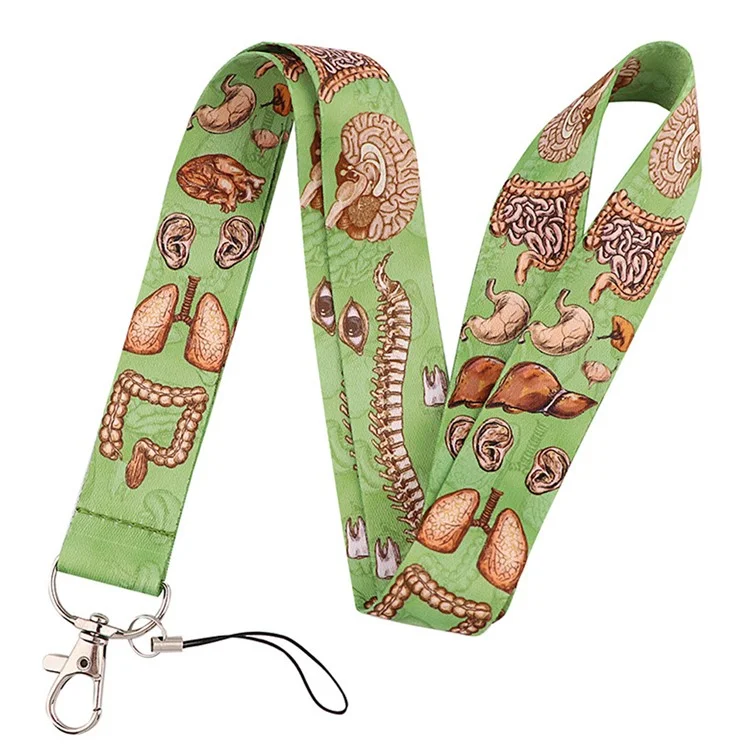 Menschliches Organmuster Telefon Anti-Drop Nylon-Schlüsselband Handy-Namensschild Halskette - AL401-2