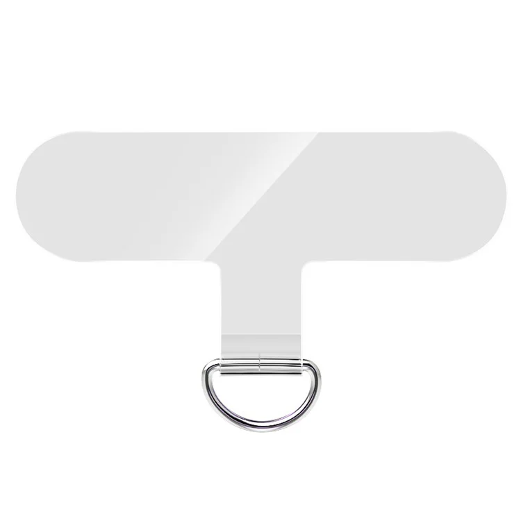 10 unidades / paquete Parche de cordón del teléfono Universal Cell Phone TPU Tether Tabs Pegatina con anillo de metal anti-pérdida para correa de muñeca o cuello del teléfono - Transparente