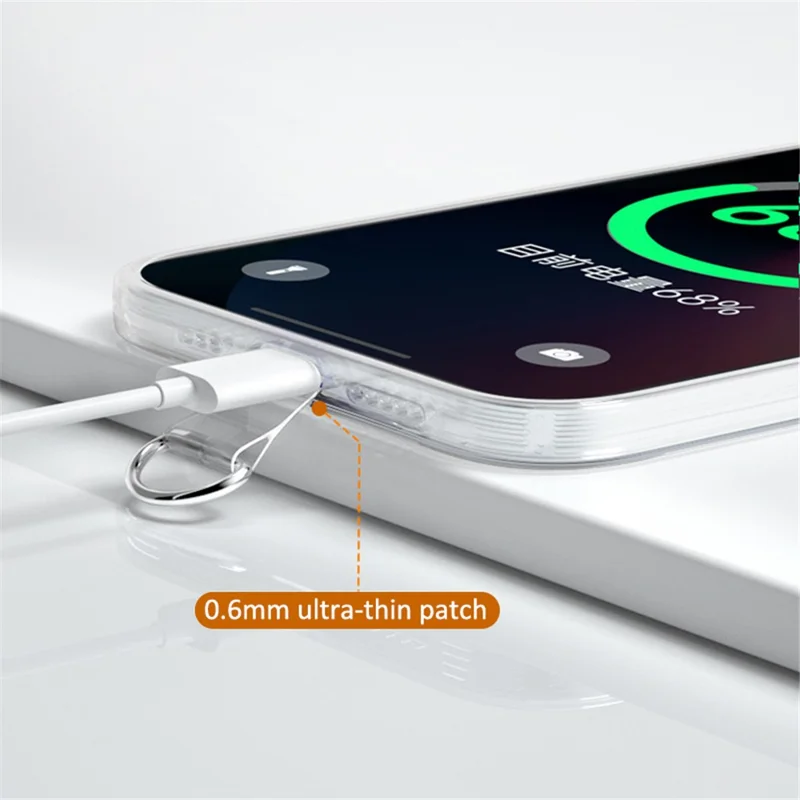 10Pcs / Pack Phone Lanyard Patch Universal Cell Phone TPU Tether Tabs Sticker with Anti-Lost Metal Ring for Phone Wrist Neck Strap - Yellow