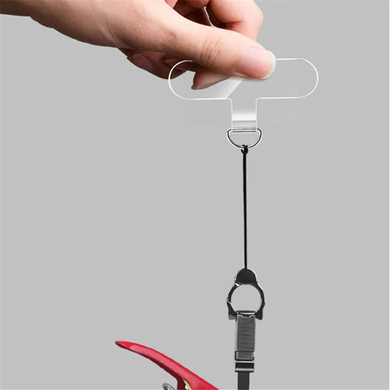 10Pcs / Pack Phone Lanyard Patch Universal Cell Phone TPU Tether Tabs Sticker with Anti-Lost Metal Ring for Phone Wrist Neck Strap - Yellow