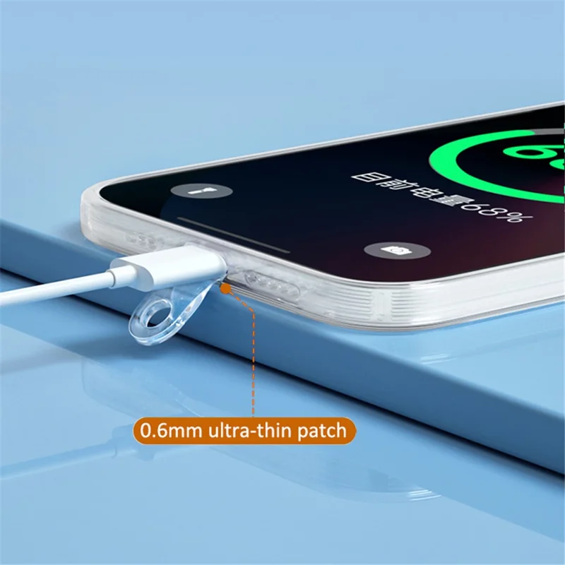 10Pcs / Pack Cell Phone Lanyard Anti-Lost TPU Patch with Hole Universal Phone Tether Tabs Sticker for Wrist Neck Strap - Wine Red