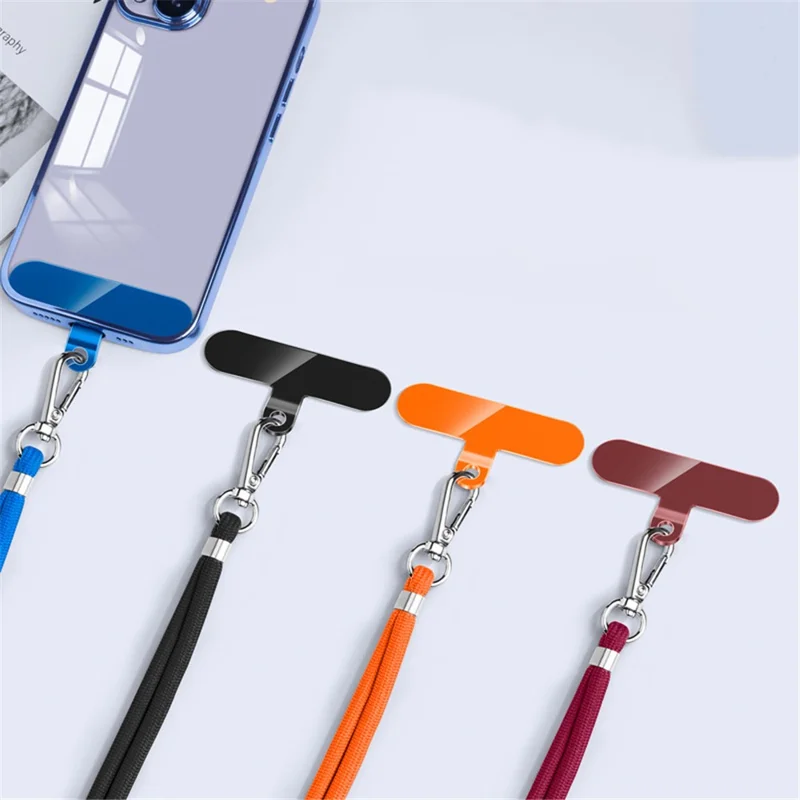 10Pcs / Pack Cell Phone Lanyard Anti-Lost TPU Patch with Hole Universal Phone Tether Tabs Sticker for Wrist Neck Strap - Wine Red