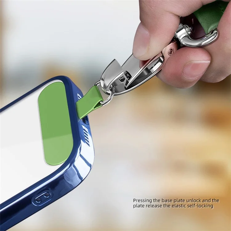 Correa Antipelusas para Teléfono con Hebilla de Metal, Pestaña de Tether de PC Correa de Poliéster Ajustable para Teléfono Celular - Verde Matcha