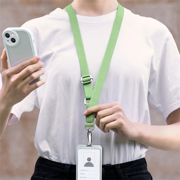 Correa Antipelusas para Teléfono con Hebilla de Metal, Pestaña de Tether de PC Correa de Poliéster Ajustable para Teléfono Celular - Verde Matcha