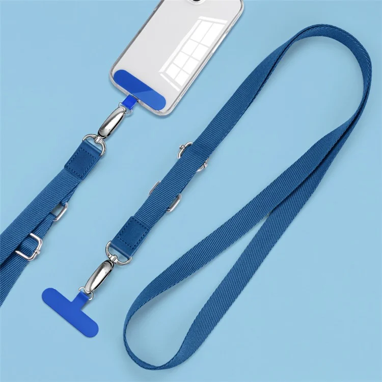 Anti-Lost Phone Lanyard mit Metallschnalle, PC Tether Tab Verstellbarer Handykordel Polyester Gurt - Saphir