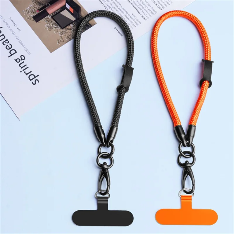 Mobile Phone Wrist Strap with Hole Strap, PC Tether Tab 3Pcs / Set Anti-Lost Cell Phone Nylon Braided Strap - Black