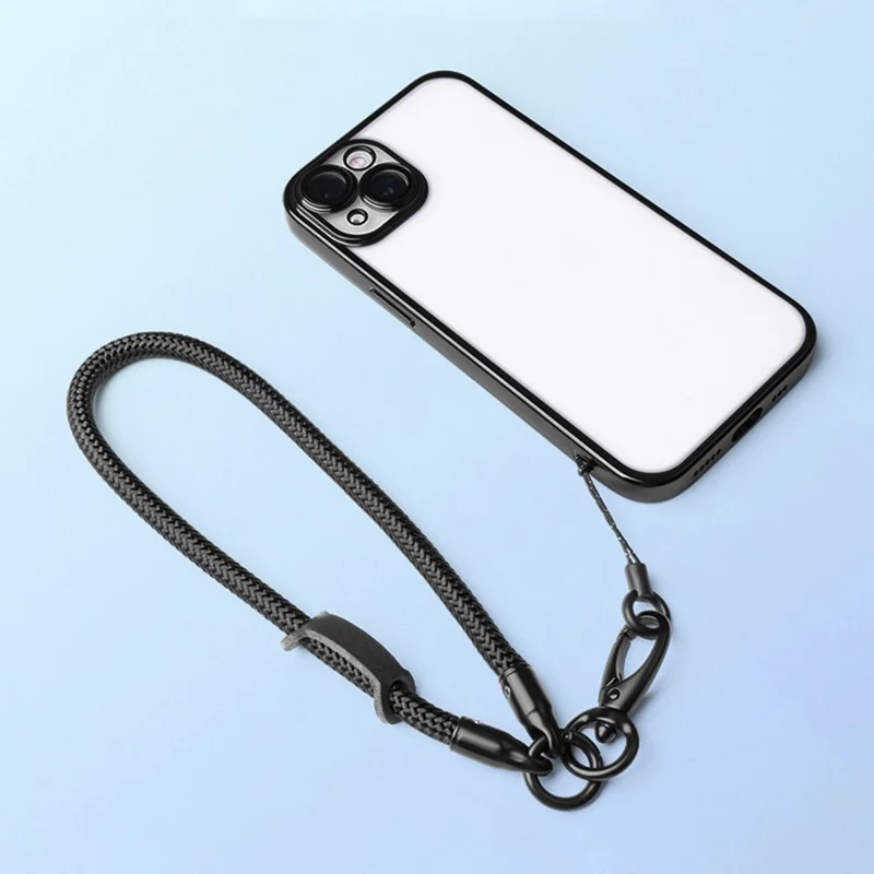 Mobile Phone Wrist Strap with Hole Strap, PC Tether Tab 3Pcs / Set Anti-Lost Cell Phone Nylon Braided Strap - Black
