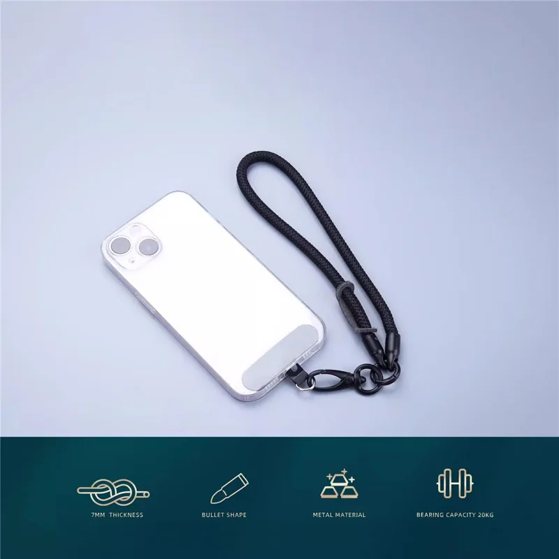 Mobile Phone Wrist Strap with Hole Strap, PC Tether Tab 3Pcs / Set Anti-Lost Cell Phone Nylon Braided Strap - Dark Grey