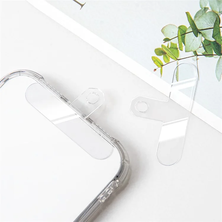 20 unidades / Paquete Funda de Teléfono con Cuerda Anti-Pérdida Parche Universal con Orificio para Correa de Muñeca o Cuello - TPU Transparente