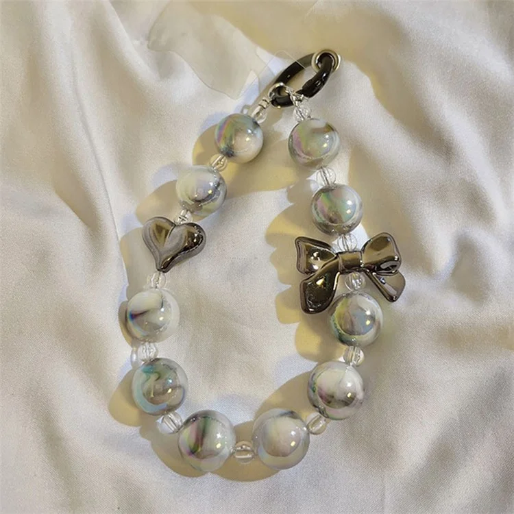Mobile Phone Resin Lanyard für CCD-Kamera, Schlüsselanhänger mit Marmoroptik Perlen Universeller Schlüsselanhänger Handyschlaufe - Stil A