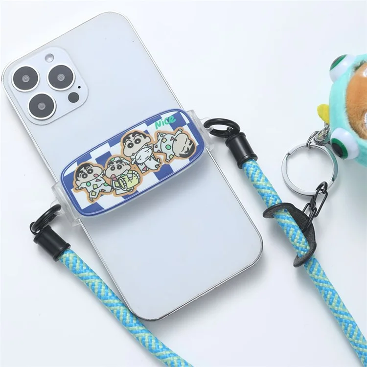 Neck-Mounted Phone Lanyard 8mm Polyester+Metal Anti-Lost Smartphone Hanging Rope with Tether Tab - Rose